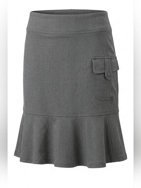 Royal Robbins Gray Discovery Strider Skirt  – Stretch Herringbone Ruffle